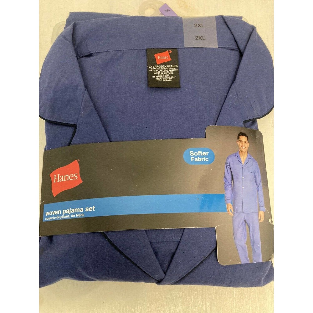 Hanes NEW Men's  Long Sleeve & Pant Pajama Set 2XL